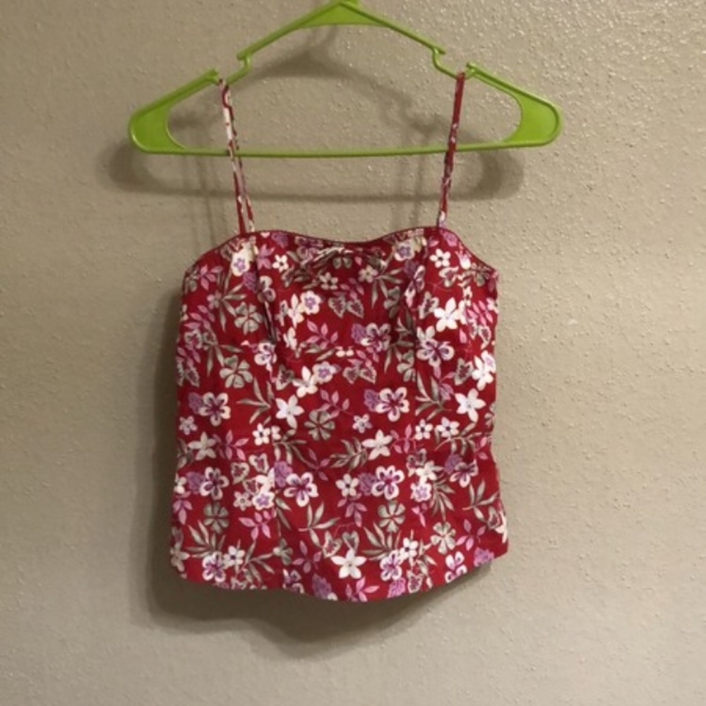 Floral Crop Top with Zipper Back